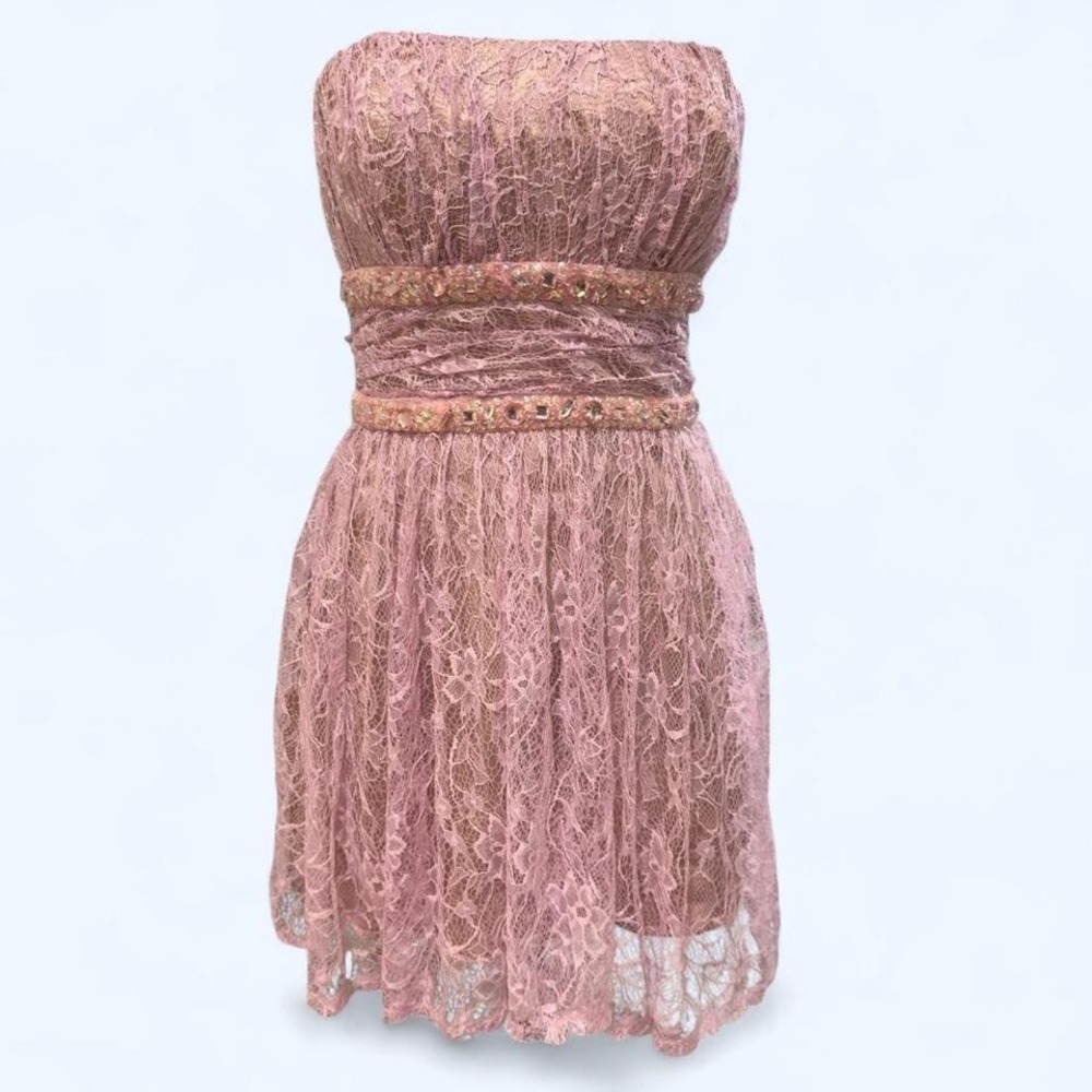 dreamy Y2K‎ blush pink lace dress